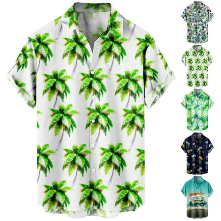

Men s Regular-Fit Short-Sleeve Shirt Summer Bowling Shirts