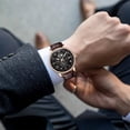 thumbnail image 5 of Dianli Quartz Wristwatch Men's Quartz Skeleton Watch Openwork Alloy Case Leather Strap Business Casual Dress Watch with Luminous Hands Date Window Water Resistant Fashion, 5 of 6