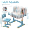 thumbnail image 4 of Floseru Upgraded Kid's Desk and Chair Set, Adjustable Children's Study Table with Bookshelf and Storage Drawer, 50-Degree Tiltable Desktop with Chair for Bedroom, 4 of 8