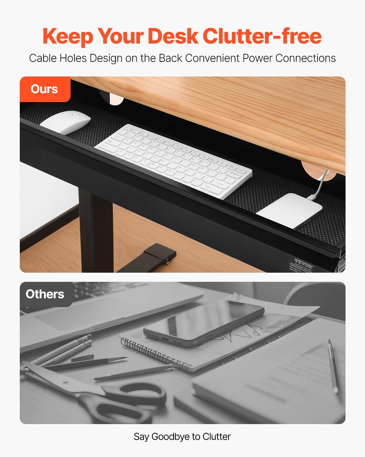 VEVOR 33" Wide Under Desk Drawer Slide Out, Under Desk Mount Pull Out Drawer Attachment, Hidden Desk Storage Organizer, Under Table Pencil Drawer for Office Home Sit Stand Workstation, 33x9x4 In