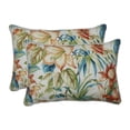thumbnail image 2 of Pillow Perfect 621654 Outdoor & Indoor Botanical Glow Tiger Lily Over-sized Rectangular Throw Pillow, Blue - Set of 2, 2 of 2