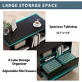thumbnail image 6 of LVB Lateral Filing Cabinet with Drawer, Black Wood File Cabinet Printer Stand with Storage Shelves for Home Office, Modern Printer Cabinets Fits A4 Letter Legal Size with Hanging Folder, 32.7 Inch, 6 of 18