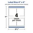 thumbnail image 6 of Avery Glossy White Square Labels, 4" x 4", 400 Total, 6 of 9
