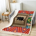 thumbnail image 2 of Aztec Bear Fleece Blanket Throw Size Throw Blanket Bear Wild Animals Rustic Farmhouse Cabin Fuzzy Blanket Geometric Southwestern Soft Lightweight Bed Blanket Bedroom Decor, 2 of 6