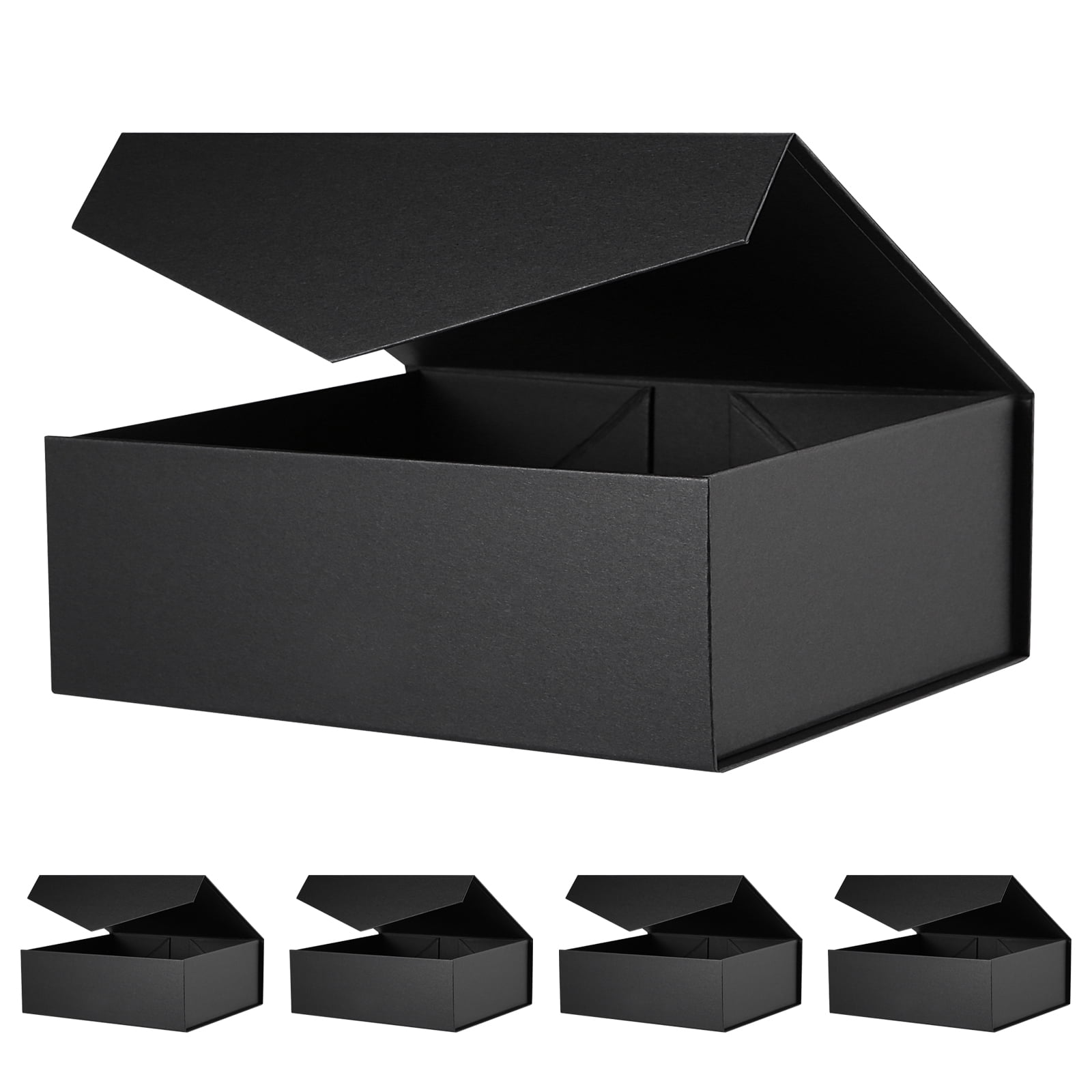 5 Large Gift Boxes 13.5x9x4.1 Inches, Gift Boxes with Lids, Black Gift