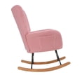 thumbnail image 4 of VECELO Rocking Chair Teddy Fabric Upholstered Nursery Chair, High Backrest Glider Accent Chair with Headrest, Pink, 4 of 12
