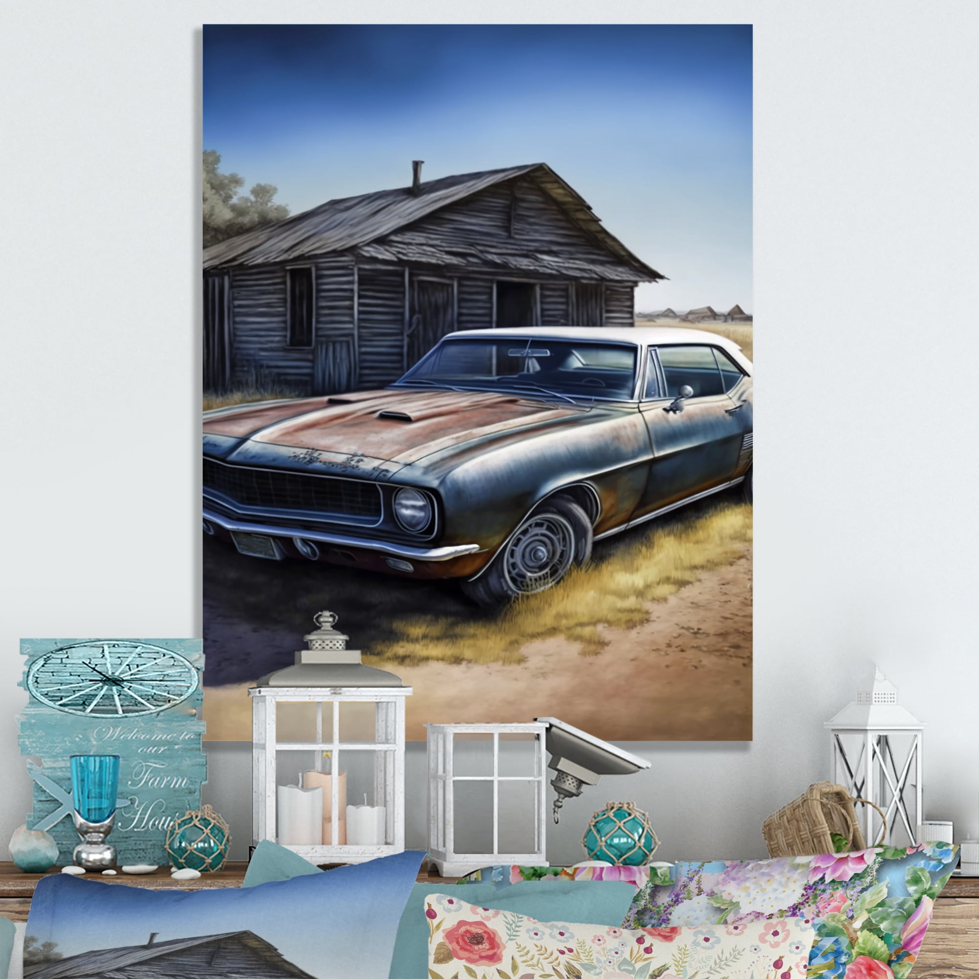 Designart Old True In Barn Canvas Wall Art
