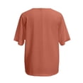 thumbnail image 5 of ZHOGXU Womens Summer T Shirt Short Sleeve V Neck Solid Color Comfortable Lightweight Breathable Tee Top For Casual Daily Wear,Brick Red,Xxl, 5 of 6