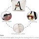 thumbnail image 4 of Bolsa de maquillaje con letra A, bolsa de lona con monograma para cosméticos, estuche multiusos para bolígrafos, neceser con cremallera, neceser de viaje, monedero, kit de supervivencia portátil., 4 of 6