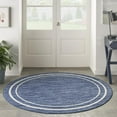 thumbnail image 6 of Nourison Essentials Indoor/Outdoor Navy/Ivory 4' x round Area Rug, (4 Round), 6 of 11