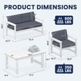thumbnail image 2 of KINGYES 4 Pieces Outdoor Furniture Set with 10FT Patio Umbrella, HDPE All Weather Use Conversation Couch Sets,2 Armchairs & 1 Loveseat & 1 Coffee Table for Patio Backyard, 2 of 10