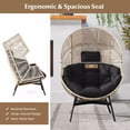 thumbnail image 5 of Laicejoy Oversized Egg Style Chair, Wicker Stationary Patio Egg Chair w/ Cushions & Headrest, Heavy-Duty Metal Frame, 5 of 8