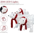 thumbnail image 3 of AWQM 3 Piece Lighted Polar Bear Family, Large Outdoor Indoor Christmas Decorations for Outdoor Front Yard, Holiday Lighting Decorations with 210 LED Lights, Zipper Tape - White, 3 of 6