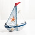 thumbnail image 6 of Yvsxxv Mini Wooden Sailboat Model, Mediterranean Style Nautical Home Decor, 6 of 6