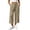 Khaki, variant on Womens Pants for Women with Pockets Straight Cigarette Mid Cropped - Raw Hem Office Black XL