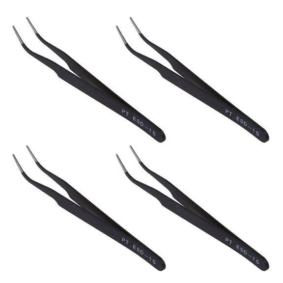 4X Curved Tweezers Jewelers Craft Hobby Beading Hand Tool