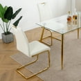 thumbnail image 3 of Miekor Modern Dining Chairs with Faux Leather Padded Seat Dining Living Room Chairs Upholstered Chair with gold Metal Legs Design for Kitchen, Living, Bedroom, Dining Room Side Chairs Set of 2 27292, 3 of 9