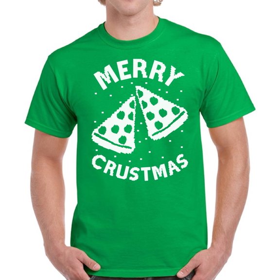 Merry Crustmas Pizza Christmas Shirts Xmas Gift Shirt for Men - S M L XL 2XL 3XL 4XL 5XL Xmas Graphic Tee - Merry Christmas Tee T-Shirt Mens
