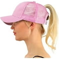 thumbnail image 1 of LAICAIW Ponytail Baseball Cap Messy High Bun Adjustable Mesh Trucker Sun Hat for Women, 1 of 4
