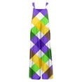 thumbnail image 4 of Fgvctg Mardi Gras Womens Jumpsuit Wide Leg Pant Parade Overall Mask Graphic Sleeveless Carnival Party Spaghetti Straps Jumpsuits Romper Bib Overalls Loose Sprimg Pant With Pockets Yellow M, 4 of 5