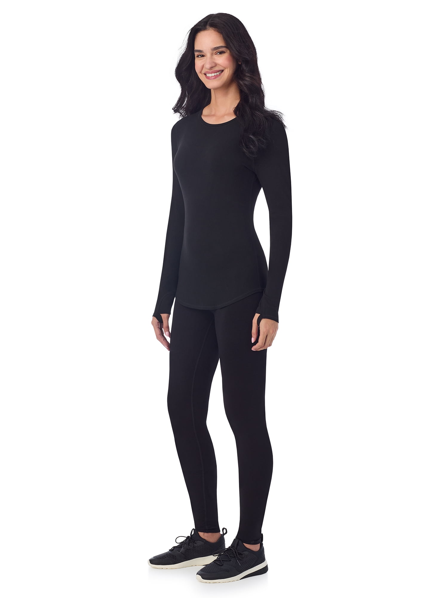 ClimateRight by Cuddl Duds Women’s Essential Base Layer Livaeco Jersey Long Sleeve Crewneck Top