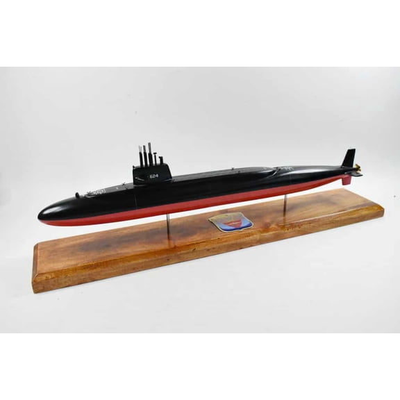 USS Woodrow Wilson SSBN-624 Submarine Model, US Navy, Scale Model, Mahogany
