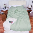 thumbnail image 3 of REGALWOVEN 3Pcs Microfiber Duvet Cover Set with 2 Pillowcases, Queen Green, 3 of 7
