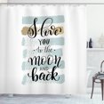 thumbnail image 1 of Ambesonne I Love You Shower Curtain, Pastel Paintbrush, 69"Wx84"L, Blue Grey Pale Caramel, 1 of 3