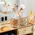 thumbnail image 3 of Yayeee 2 Pack Qtip Holder Bathroom Cotton Swab Canister with Lid Clear Dispenser Set, Red Floral Pattern, 3 of 6