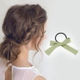 thumbnail image 2 of Unique Bargains 1 Pc Simple Solid Bow Ribbon Hair Elastic Band for Home Green, 2 of 5