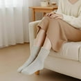 thumbnail image 4 of Women's Solid Mid Calf Socks, 2026 New Cozy Soft Comfy Warm Thick Cute Knit Crew Socks Multipack for Fall and Winter(5pcs), 4 of 5