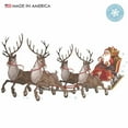 thumbnail image 6 of 21" Christmas Window Cling Decal. Large Santa Sleigh and Reindeers Christmas Window Glass Decoration. Reusable Non-Adhesive Holiday Home Window and Door Decor. Made in America., 6 of 6
