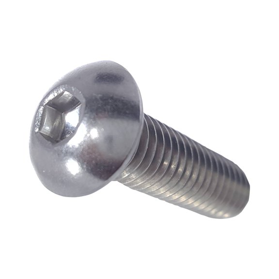 Fastenere Button Head Socket Cap Screws - M10-1.50 x 50MM (10-pack) Stainless Steel 18-8, Full Thread, Plain Finish, Flat Point, ISO 7380 Metric Screw Set, Easy to Install w/ Allen Hex Socket Drive