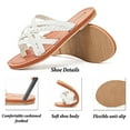 thumbnail image 3 of Ataiwee Women's Flat Slide Sandals - Casual Comfort Braided Multiple Cross Pinstripe Flat Summer Sandals., 3 of 7