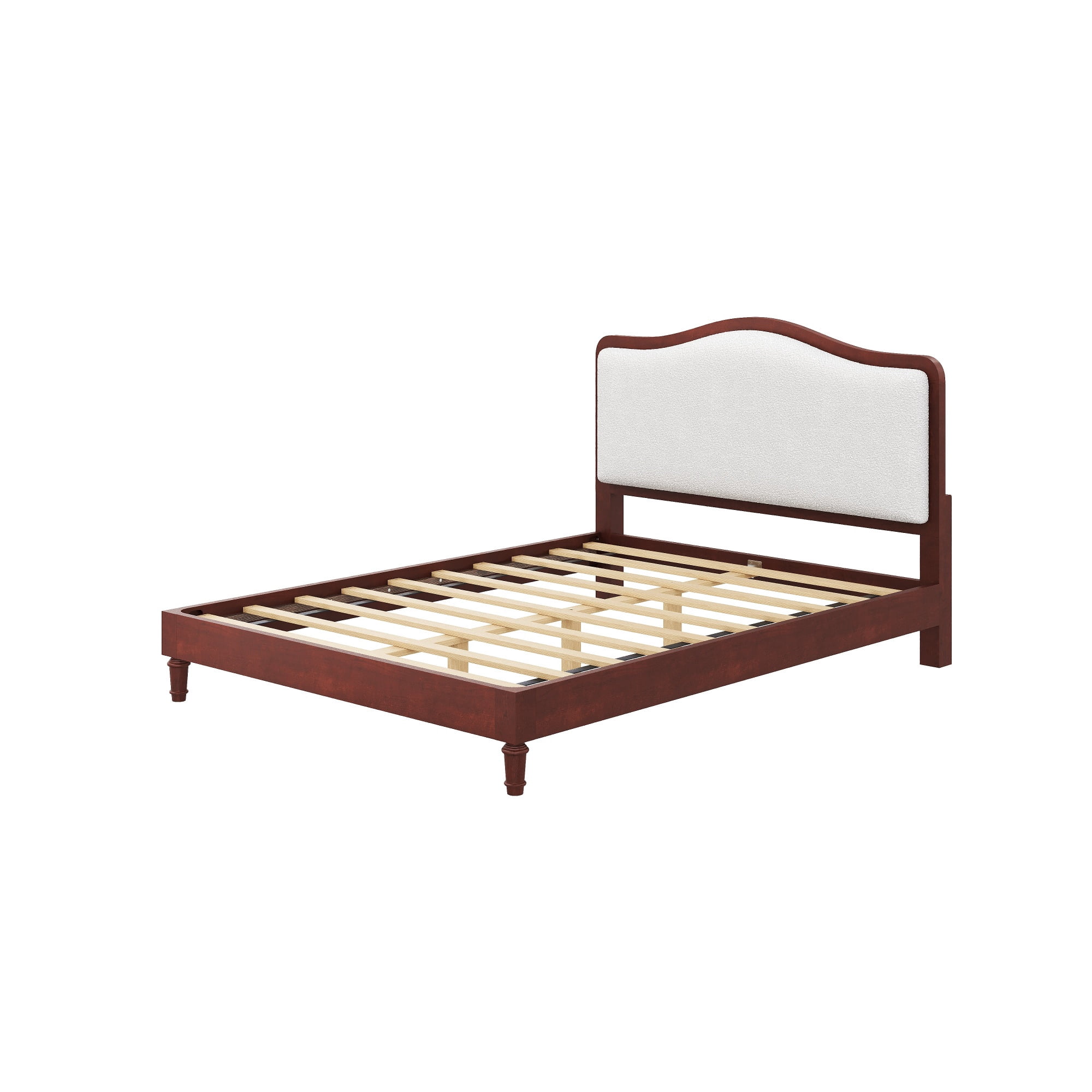 MODERNLUXE Queen Size Platform Bed with Upholstery Headboard, Espresso