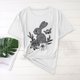 thumbnail image 2 of Camisas de Manga Corta para las Mujeres Moda Casual Impresión Cuello Redondo Suéter Tee Blusas, 2 of 4