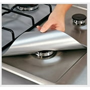 Zehui 4PCS Reusable Aluminum Foil Gas Stove Burner Cover Protector Liner Clean Mat Pad