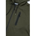 thumbnail image 5 of CULTURA Men's Light Weight Active Hooded Sweater For Gym & Running, Athletic Hoodie, Full Zipper - Olive/Black, XX-Large, 5 of 5