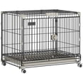 thumbnail image 1 of PawHut Dog Crate on Wheels, 24 Inch Metal Dog Cage, 1 of 10