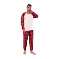 thumbnail image 3 of Zwiiyzr Matching Family Christmas Pajamas for Men Plaid Printed Round Neck Long Sleeve Top and Bottom Loungewear Jammies Sleepwear Wear Daddy White, 3 of 7