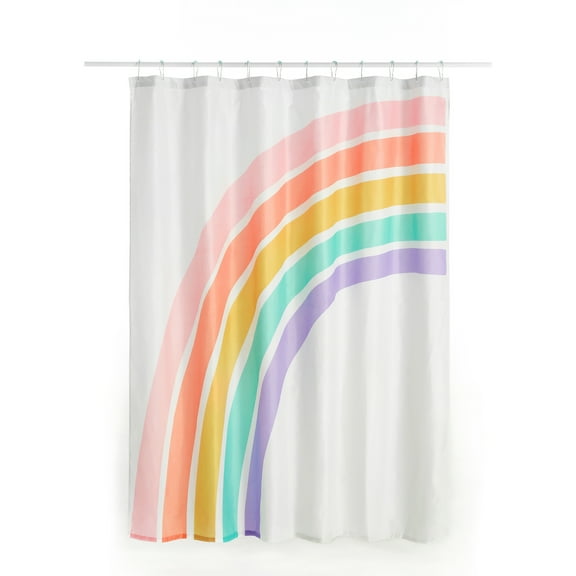 Your Zone Kids Rainbow Shower Curtain with Hooks