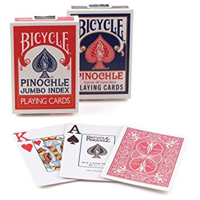 Bicycle, Pinochle Jumbo Index Playing Cards, Colors May Vary (Red or