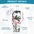 thumbnail image 4 of Flamingos and Palm Trees Tumbler with Handle and Straw Lid 40 oz Insulated Vacuum Water Bottle Stainless Steel Travel Cup, 4 of 9