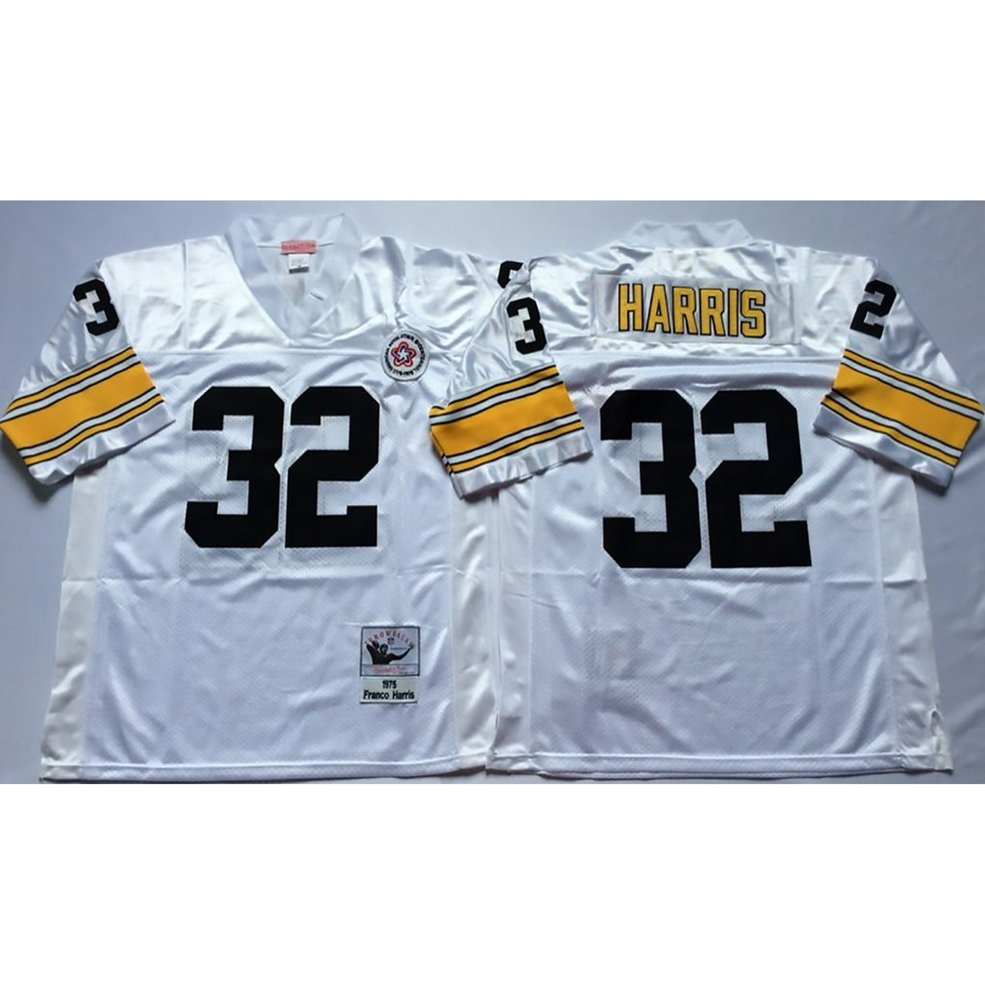 Mens Pittsburgh Steelers Harris #32 Vintage Football Jersey White