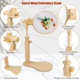 thumbnail image 3 of Embroidery Stand, Size Adjustable Embroidery Frame Hoop Stand, Natural Beech Wood Rotated Cross Stitch Stand Stitching Embroidery Hoop Stand Embroide, 3 of 7