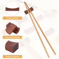 thumbnail image 4 of Juego de 8 soportes para palillos de madera (marrón coco), soporte para palillos de madera hechos a mano, soporte para cuchara de cena, forma cóncava, 4 of 5
