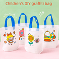 thumbnail image 3 of Bolsa de mano con relleno de pintura no tejida de dibujos animados para niños, hecha a mano, con grafiti y pintura DIY, regalo para guardería, 3 of 5