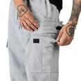 thumbnail image 3 of Pro Club Men's Heavyweight Fleece Cargo Pants, Heather Gray, Large, 3 of 3