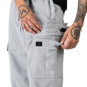Pro Club Mens Heavyweight Fleece Cargo Pants, Heather Gray, Small