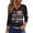 Black, variant on Women's USA 250th Anniversary Shirt 3/4 Sleeve Henley V Neck Button Down 1776-2026 Patriotic American Flag Tee Tops